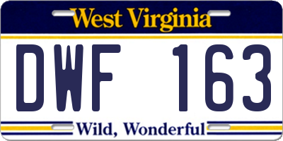 WV license plate DWF163