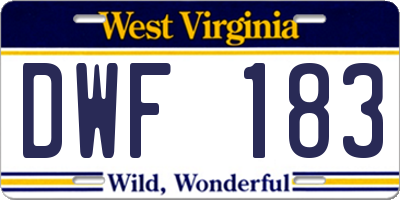 WV license plate DWF183
