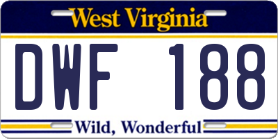 WV license plate DWF188