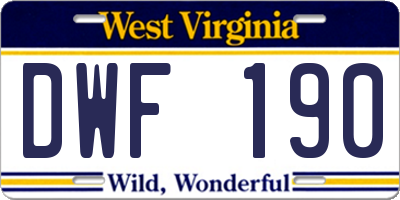 WV license plate DWF190