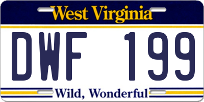 WV license plate DWF199