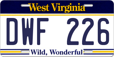 WV license plate DWF226