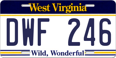 WV license plate DWF246