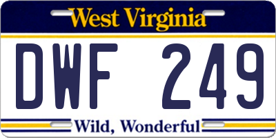 WV license plate DWF249