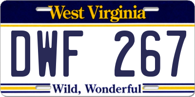 WV license plate DWF267