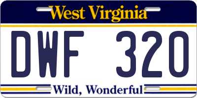 WV license plate DWF320