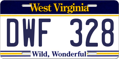 WV license plate DWF328