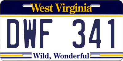 WV license plate DWF341
