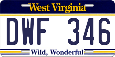 WV license plate DWF346