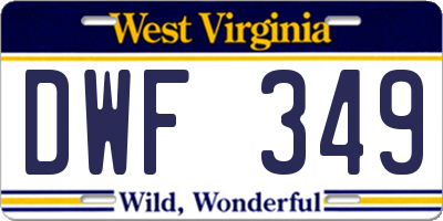 WV license plate DWF349