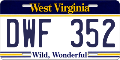 WV license plate DWF352