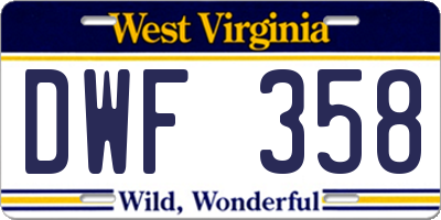 WV license plate DWF358