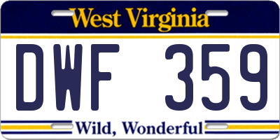 WV license plate DWF359