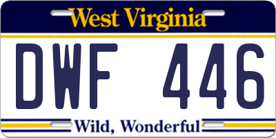 WV license plate DWF446