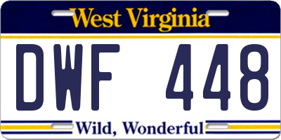 WV license plate DWF448