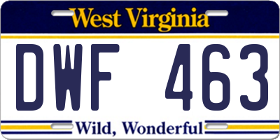 WV license plate DWF463