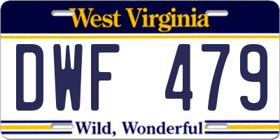 WV license plate DWF479