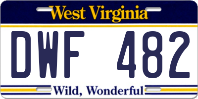 WV license plate DWF482