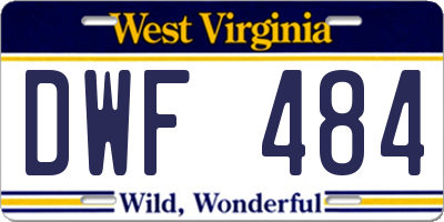 WV license plate DWF484