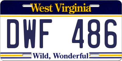 WV license plate DWF486