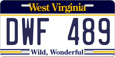 WV license plate DWF489
