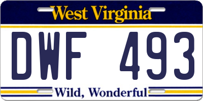 WV license plate DWF493