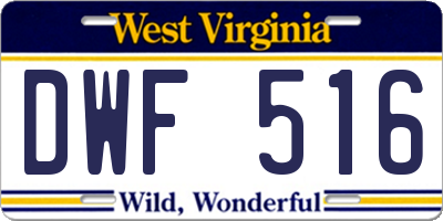 WV license plate DWF516