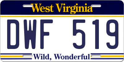 WV license plate DWF519
