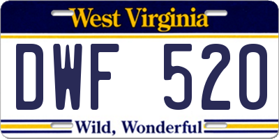 WV license plate DWF520