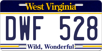 WV license plate DWF528