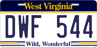 WV license plate DWF544