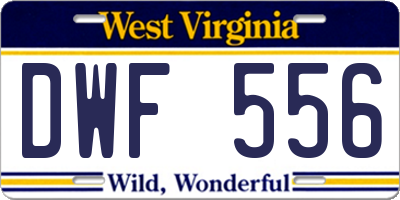 WV license plate DWF556