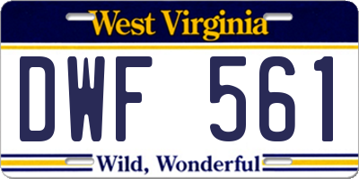 WV license plate DWF561