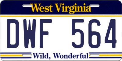 WV license plate DWF564
