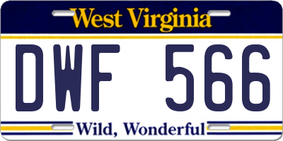 WV license plate DWF566