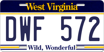 WV license plate DWF572