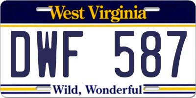 WV license plate DWF587