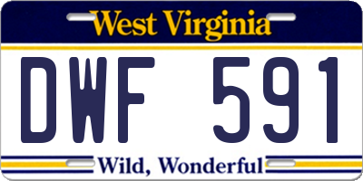 WV license plate DWF591