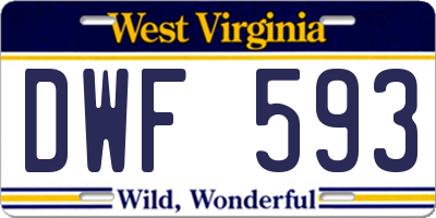 WV license plate DWF593
