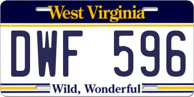 WV license plate DWF596