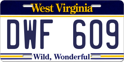 WV license plate DWF609