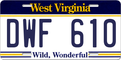 WV license plate DWF610