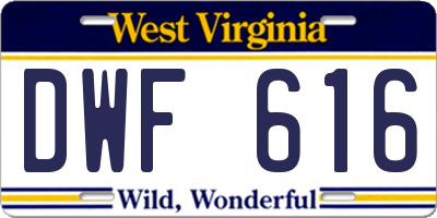 WV license plate DWF616