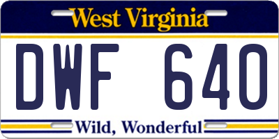 WV license plate DWF640