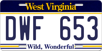 WV license plate DWF653