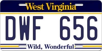 WV license plate DWF656