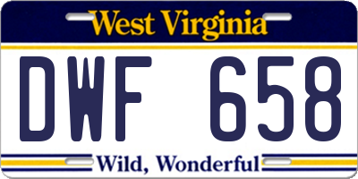 WV license plate DWF658