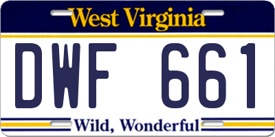 WV license plate DWF661