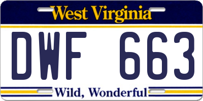 WV license plate DWF663