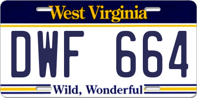 WV license plate DWF664